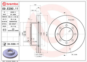 Brembo OE 09.E290.11 18 22 fits Ford F-250 Super Duty/13-15 F-350 Super Duty UV