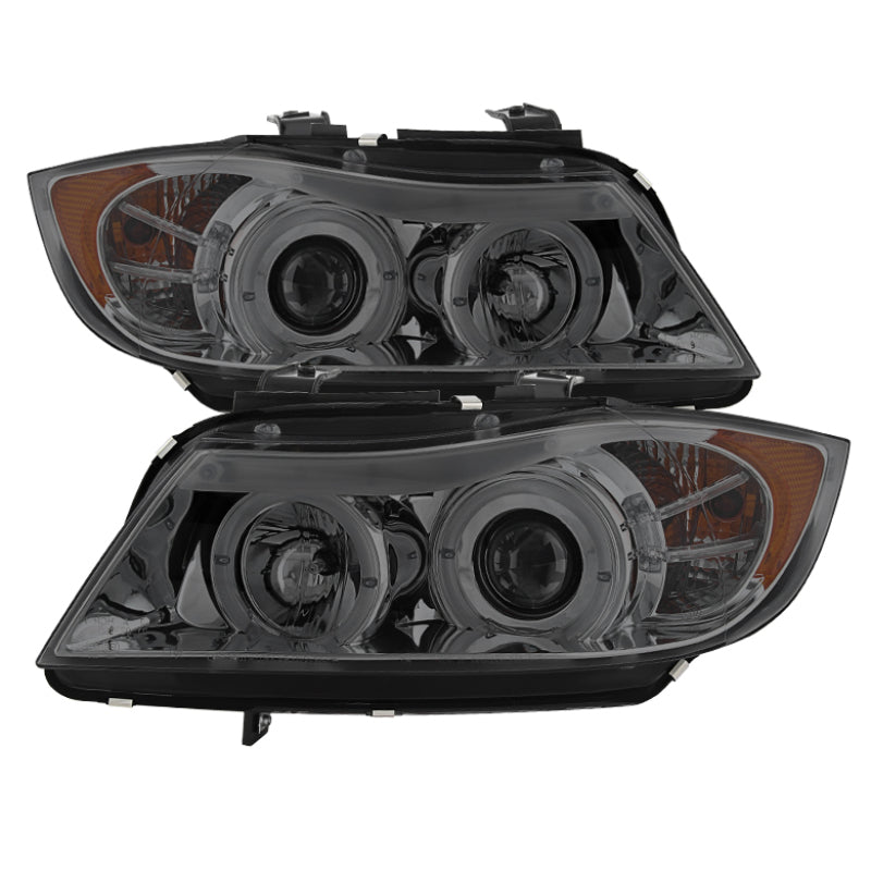Spyder 5009029 fits BMW 06-08 E90 3-Series (4 dr) Proj LED Halo Amber Reflctr R