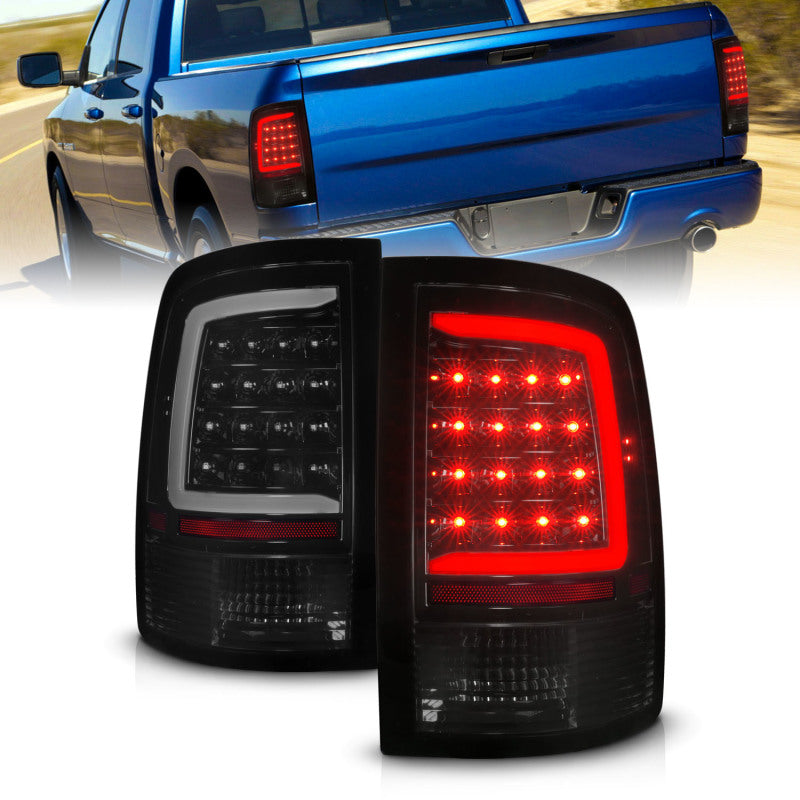 ANZO 311453 fits Dodge 09-18 Ram 1500 Full LED Tailights w/ Sequential Black Housing/Smoke Lens