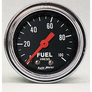 AutoMeter 2412 AutoMeter Gauge Fuel Pressure 2-1/16in. 100PSI Mechanical Traditional Chrome
