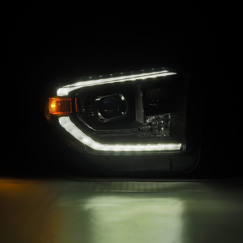 AlphaRex 880835 fits Toyota 14-21 Tundra LUXX-Series LED Proj Headlights Blk w/Actv Light & Seq. Sig + DRL