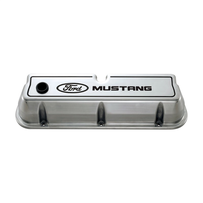 fits Ford 302-030 Racing fits Ford 289/302/351W Die-Cast Valve Covers - Polished w/Black Logo