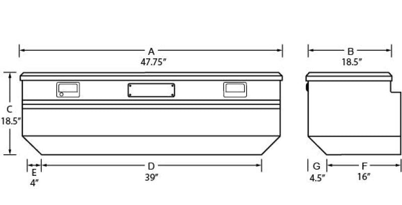 Tradesman 9447 Aluminum Flush Mount Truck Tool Box (48in.) - Brite