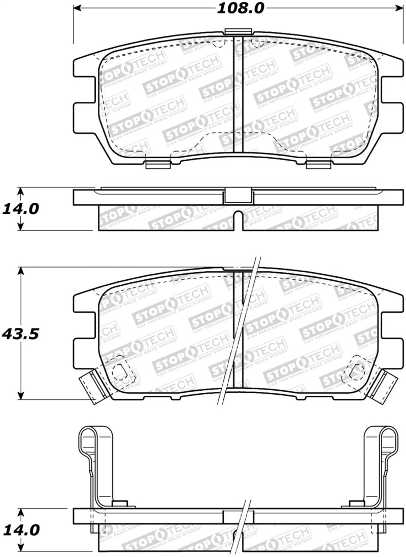 Stoptech 308.0567 Street Brake Pads - Rear