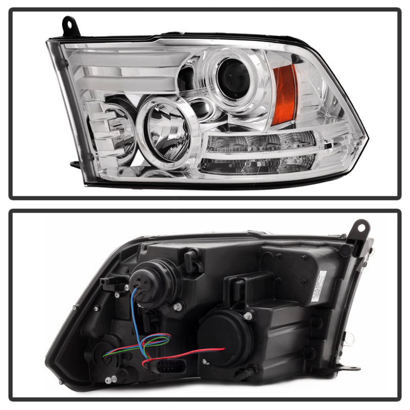 Spyder 5080905 fits Dodge 13-15 Ram Projector Headlights Light Bar DRL Chrome P