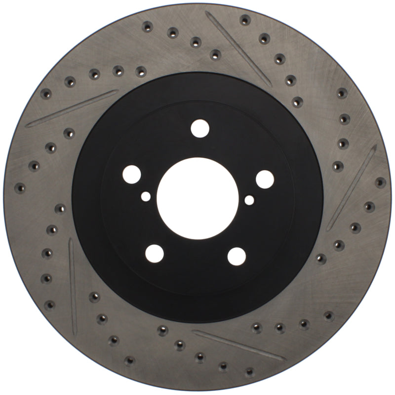 Stoptech 127.47018R 02-10 Subaru WRX Slotted & Drilled Right Front Rotor (exc. STi)