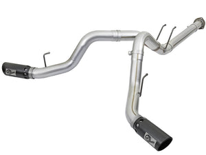 AFE 49-03092-B 4in DPF-Back Alum Steel Exhaust System w/Black Tip 2017 fits For