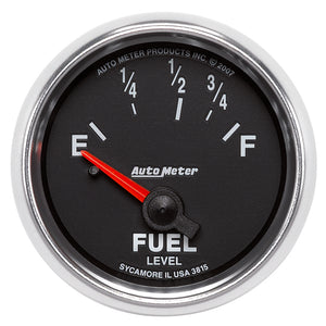 AutoMeter 3815 AutoMeter Gauge Fuel Level 2-1/16in. 73 Ohm(e) to 10 Ohm(f) Elec Gs