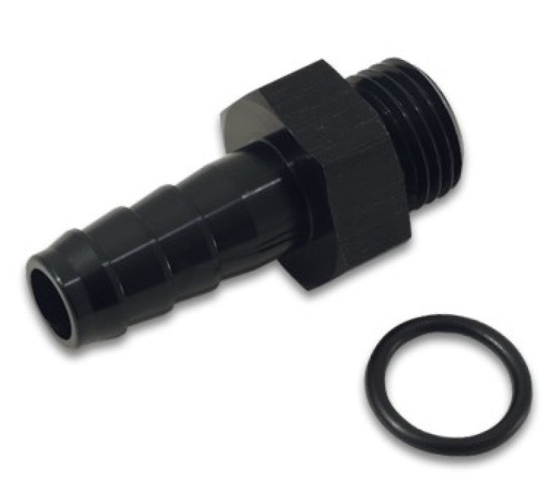 Vibrant 11315 Aluminum Male -6AN ORB to 1/8in Barb w/O-Ring - Anodized Black