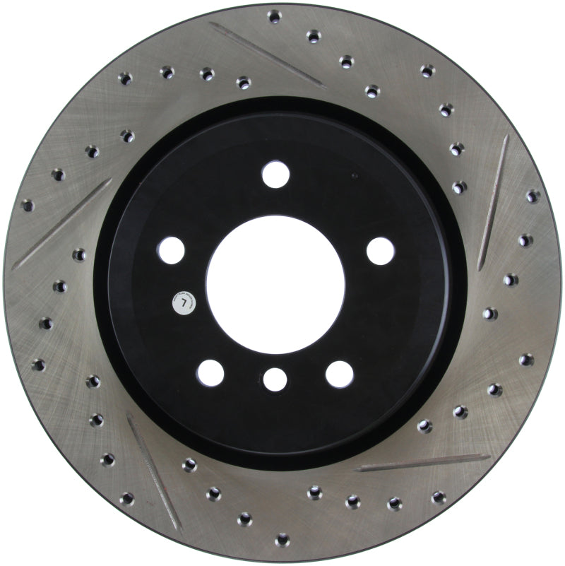 Stoptech 127.34080L 06 fits BMW 330 / 07-09 BMW 335 Slotted & Drilled Left Rear Rotor