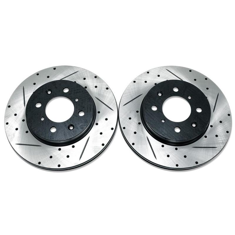 BLOX Racing BXBS-10200 fits Acura 90-01 Integra (Excl Type-R) Front Slotted & Drilled Rotors - Pair