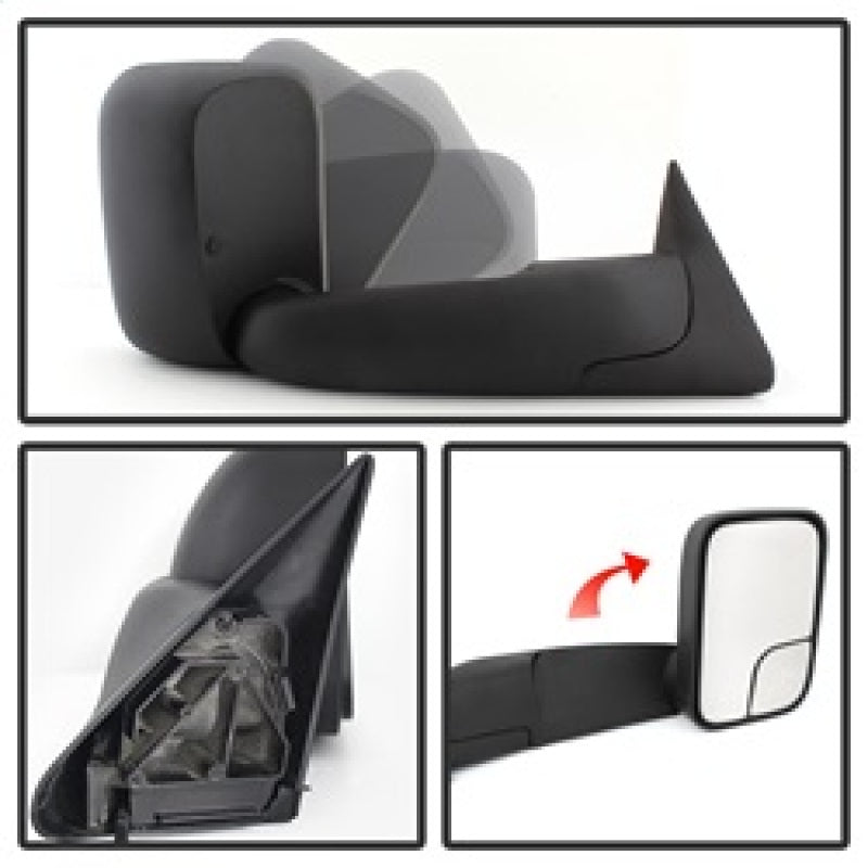 9925061 Xtune fits Dodge 94-01 Ram Manual Extendable Manual Adjust Mirror Righ