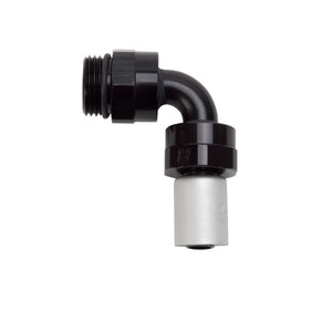 Russell 610840 Performance -8 SAE Port Male to -8 AN Hose 90 Degree Crimp On Hose End - Blk Anodized