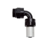 Russell 610840 Performance -8 SAE Port Male to -8 AN Hose 90 Degree Crimp On Hose End - Blk Anodized
