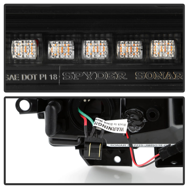 Spyder 5088543 18-20 fits Jeep Wrangler Front Fender LED Lights - Black (CCL-YD