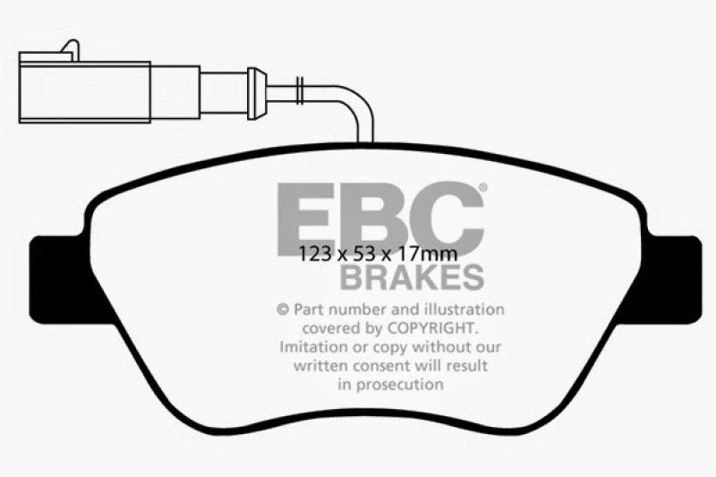 EBC DP21384 fits Fiat 10-11 500 1.4 (Bosch Calipers) Greenstuff Front Brake Pads