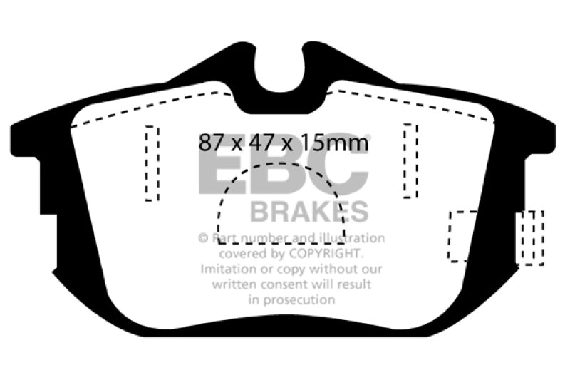 EBC DP21076 fits Volvo 99-04 S40 1.9 Turbo T4 (200 BHP) Greenstuff Rear Brake Pads