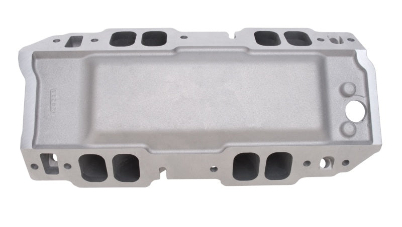 Edelbrock 2896 Manifold BBC Short Deck Super Victor 565 Conventional Rect Port Heads