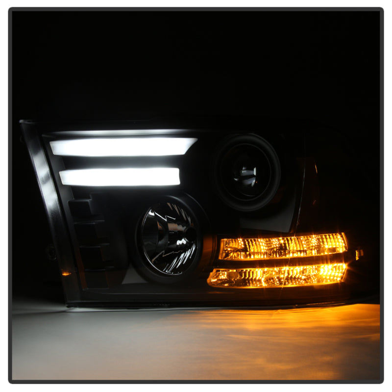 Spyder 5080912 fits Dodge 13-15 Ram Projector Headlights Light Bar DRL Black PR