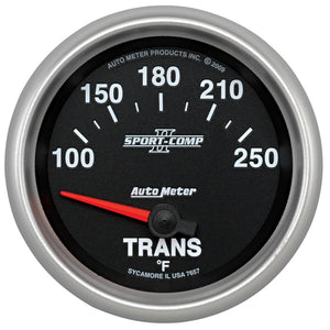 AutoMeter 7657 Autometer Sport-Comp II 66.7mm 100-250 Deg F Transmission Electric Temperature Gauge
