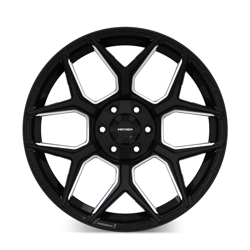Mayhem 8119-22137M Vanquish 8119 22x10 / 6x135/6x139.7 / -19mm Offset / 106.1mm Hub - Gloss Black Milled