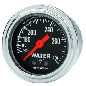 AutoMeter 2431 Autometer Traditional Chrome Mechanical Water Temperature 2 1/16in 140-280 F Gauge