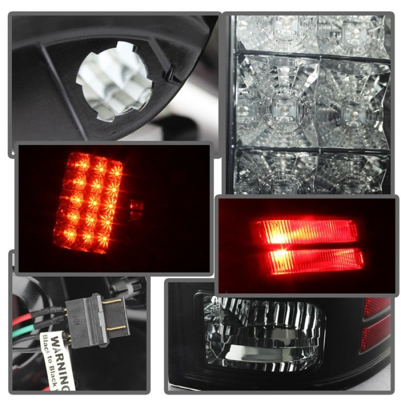 SPYDER 5078124 fits Dodge Ram 1500 LED Tail Lights Incandescent- Blk Smoke