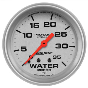 AutoMeter 4407 Autometer 66.7mm 35 PSI Mechanical Water Pressure Gauge
