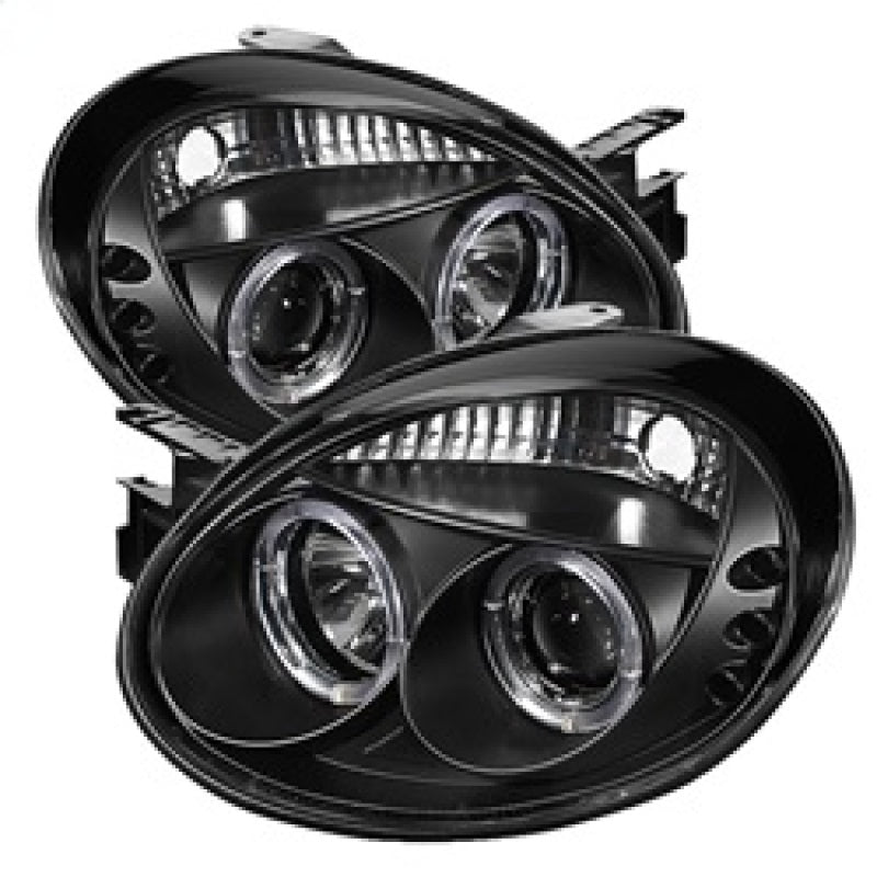Spyder 5009920 fits Dodge 03-05 Neon Projector Headlights LED Halo LED Black Hi