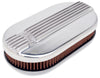 Edelbrock 4115 Air Cleaner Classic Series Oval Aluminum Top Cloth Element 17 5In X 9 35In X 3 9In