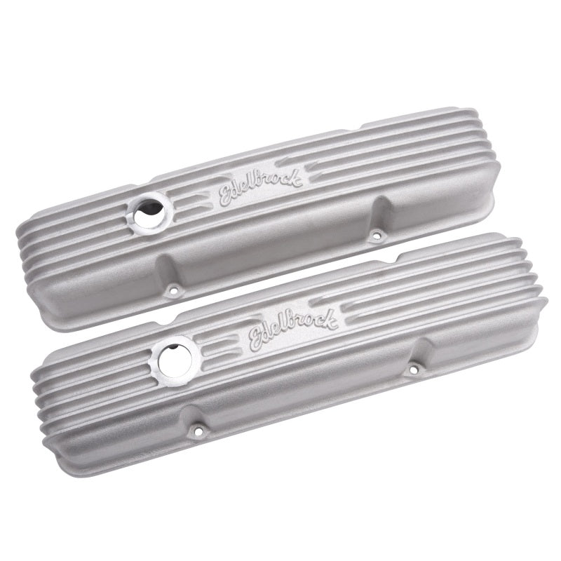 Edelbrock 41439 Valve Cover Classic Series fits Chevrolet 1959-1986 262-400 CI V8 w/ Breather Holes Satin