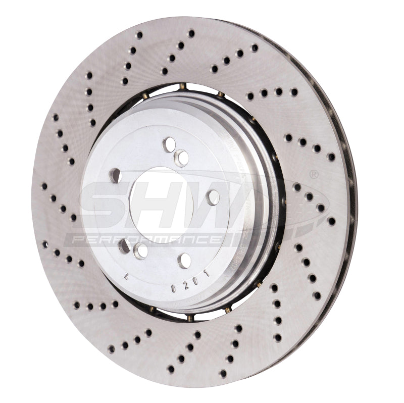SHW Performance BRL48071 SHW 06-10 fits BMW M5 5.0L Left Rear Cross-Drilled Lightweight Brake Rotor (34212282807)