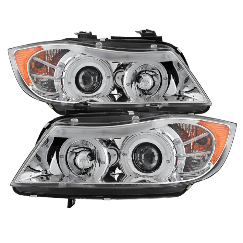 Spyder 5009012 fits BMW 06-08 E90 3-Series Projector LED Halo Amber Reflctr Rpl
