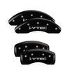 MGP 20224SIVTBK 4 Caliper Covers Engraved Front & Rear I-Vtec Black Finish Silve