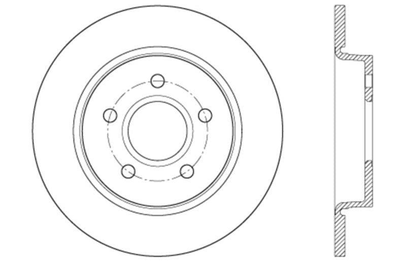 Stoptech 127.61099R 12-15 fits Ford Focus w/ Rear Disc Brakes Rear Right Slotted & Drilled Rotor