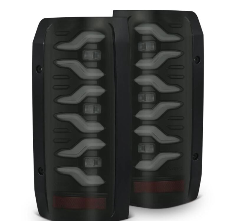 AlphaRex 658005 87-96 fits Ford Bronco/F-150 Luxx-Series LED Tail Lights - Bl