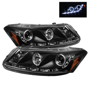 Spyder 5010667 fits Honda 08-12 Accord 4Dr Projector Headlights- LED Halo DRL B