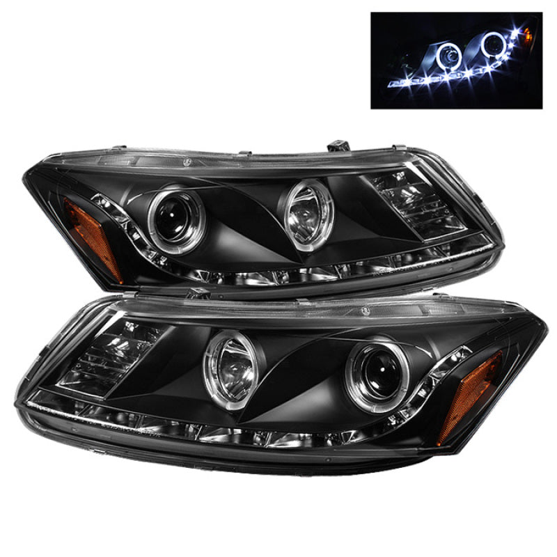 Spyder 5010667 fits Honda 08-12 Accord 4Dr Projector Headlights- LED Halo DRL B