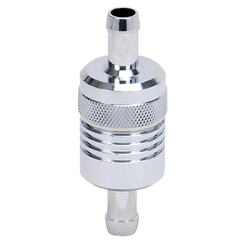 Russell 645120 Performance Chrome Street Fuel Filter (3in Length 1-1/8in diameter 3/8in inlet/outlet)