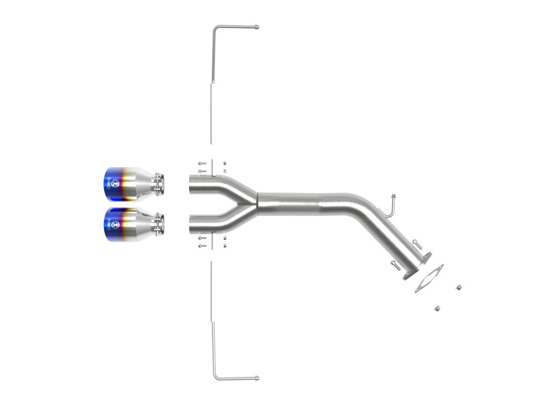 AFE 49-37012-L  3in-2.5in 304 SS Axle-Back Exhaust w/Blue Flame Tip 19-20 fits
