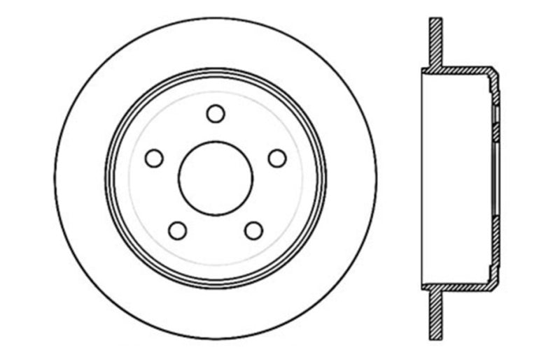 Stoptech 127.67067R Power Slot 07-13 Jeep Wrangler Rear Right Drilled & Slotted Rotor