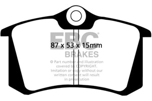 EBC UD340 10-13 fits Audi A3 2.0 TD Ultimax2 Rear Brake Pads