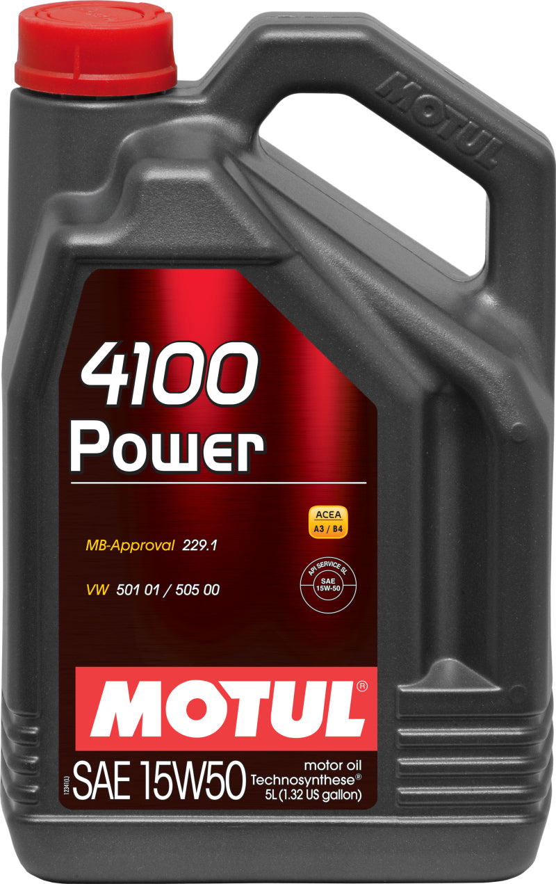 Motul 100273 5L Engine Oil 4100 POWER 15W50 - VW 505 00 501 01 - MB 229.1