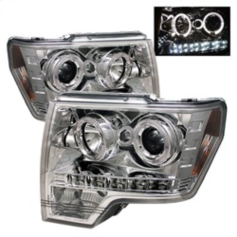 Spyder 5010247 fits Ford 09-14 F150 Projector Headlights Halogen Model- LED Hal