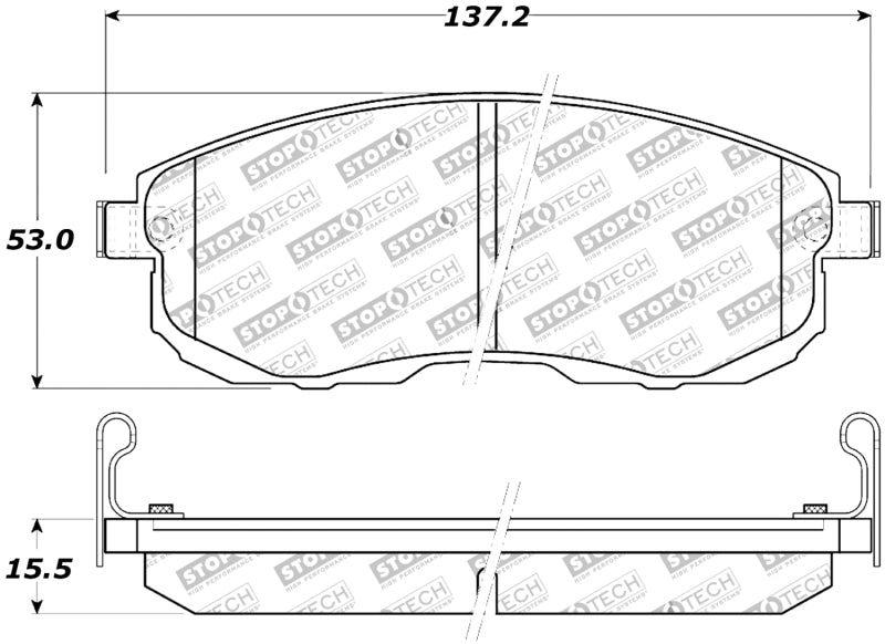 Stoptech 308.08151 Street Touring 02-04 Infiniti I30/I35 / 02-06 Nissan Altima Front Brake Pads