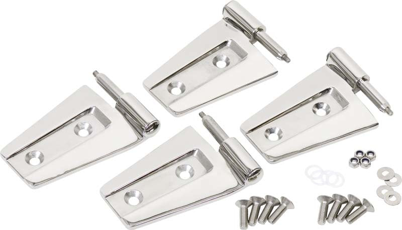Kentrol 30575 fits Jeep 07-18 Wrangler JK Door Hinge Set 4 Pieces 2 Door - Polished Silver