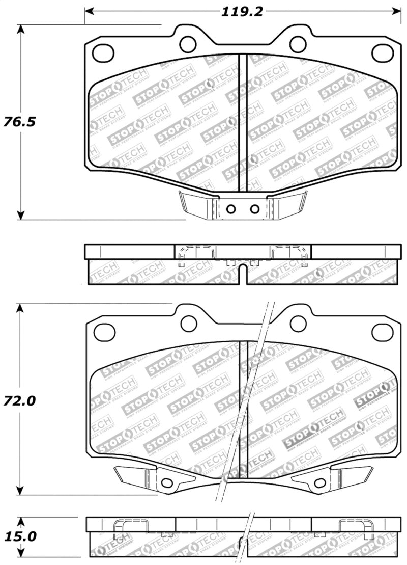 Stoptech 309.0611 Sport Brake Pads w/Shims and Hardware - Rear