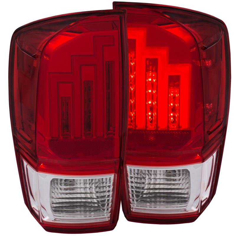 ANZO 311284 2017 fits Toyota 16-20 Tacoma LED Taillights Red/Clear