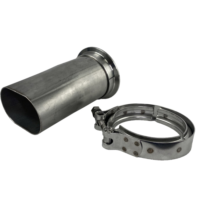 Granatelli 313533 3in Round to 3in Oval Exhaust Pipe Adapter w/V-Band Connection