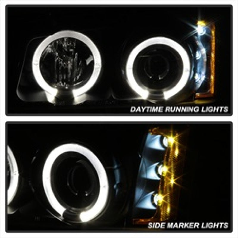 Spyder 5009456 fits Chevy 03-06 Silverado 1500 Projector LED Halo LED Amber Ref
